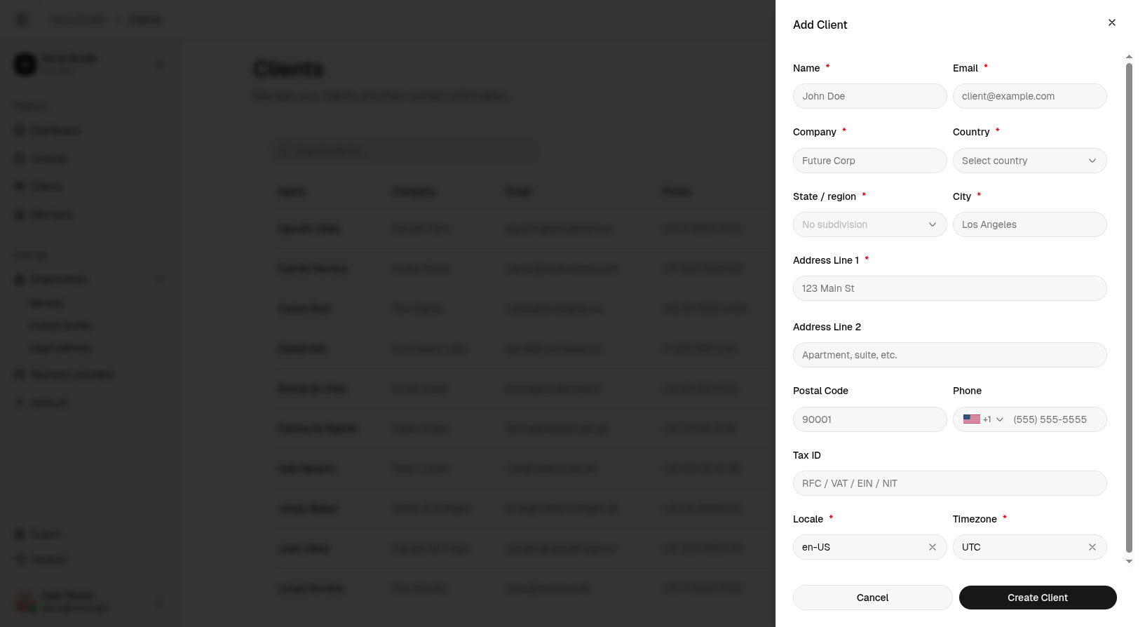 Add client