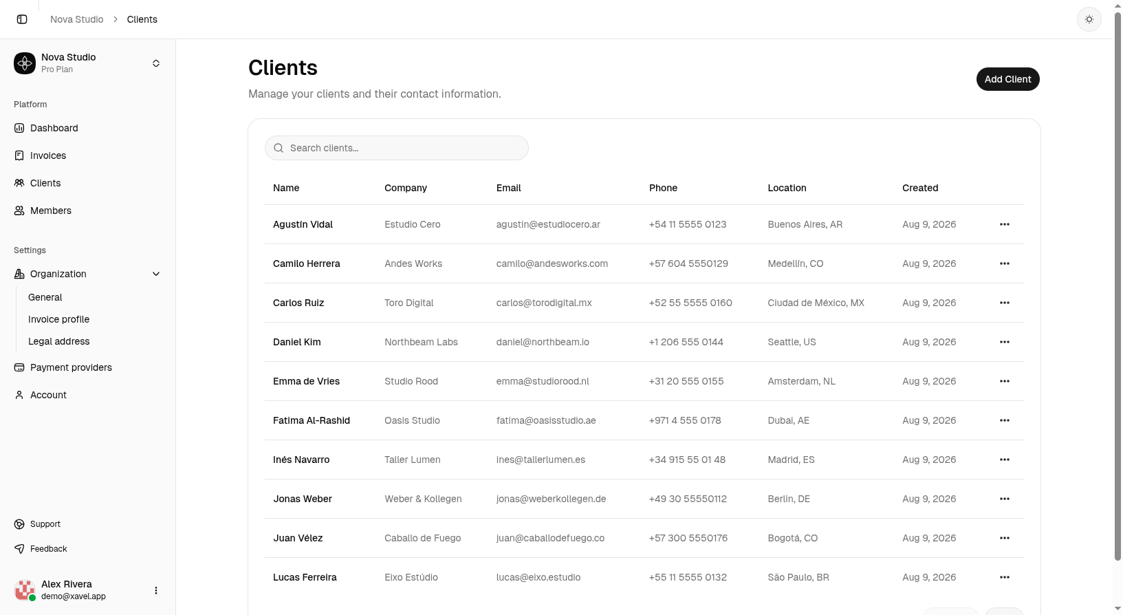 Client list