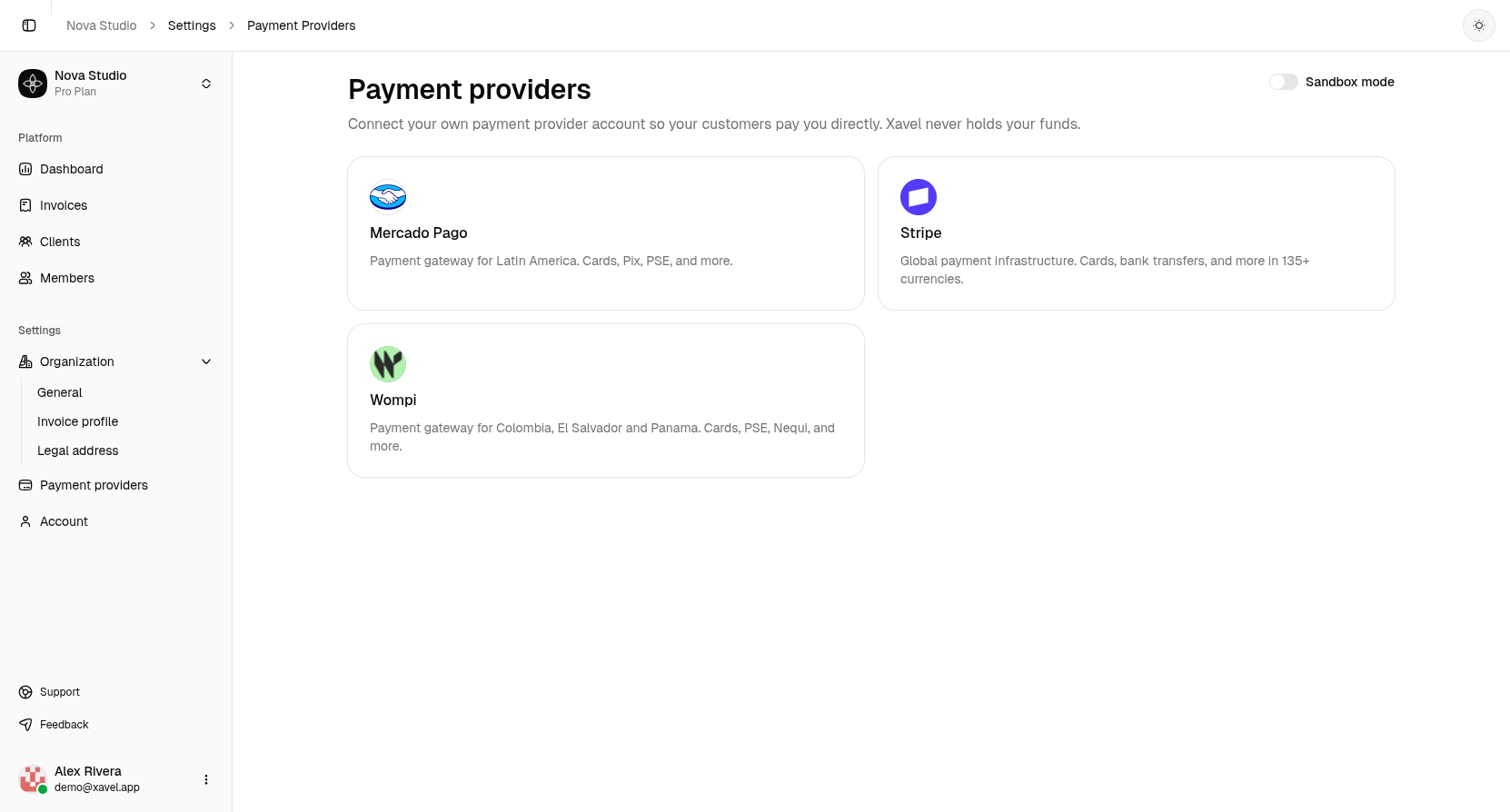 Payment providers